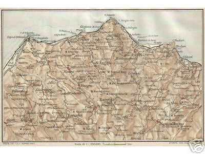 Mappa Antica Patti E Dintorni, Sicilia, Vallardi, Inizio '900