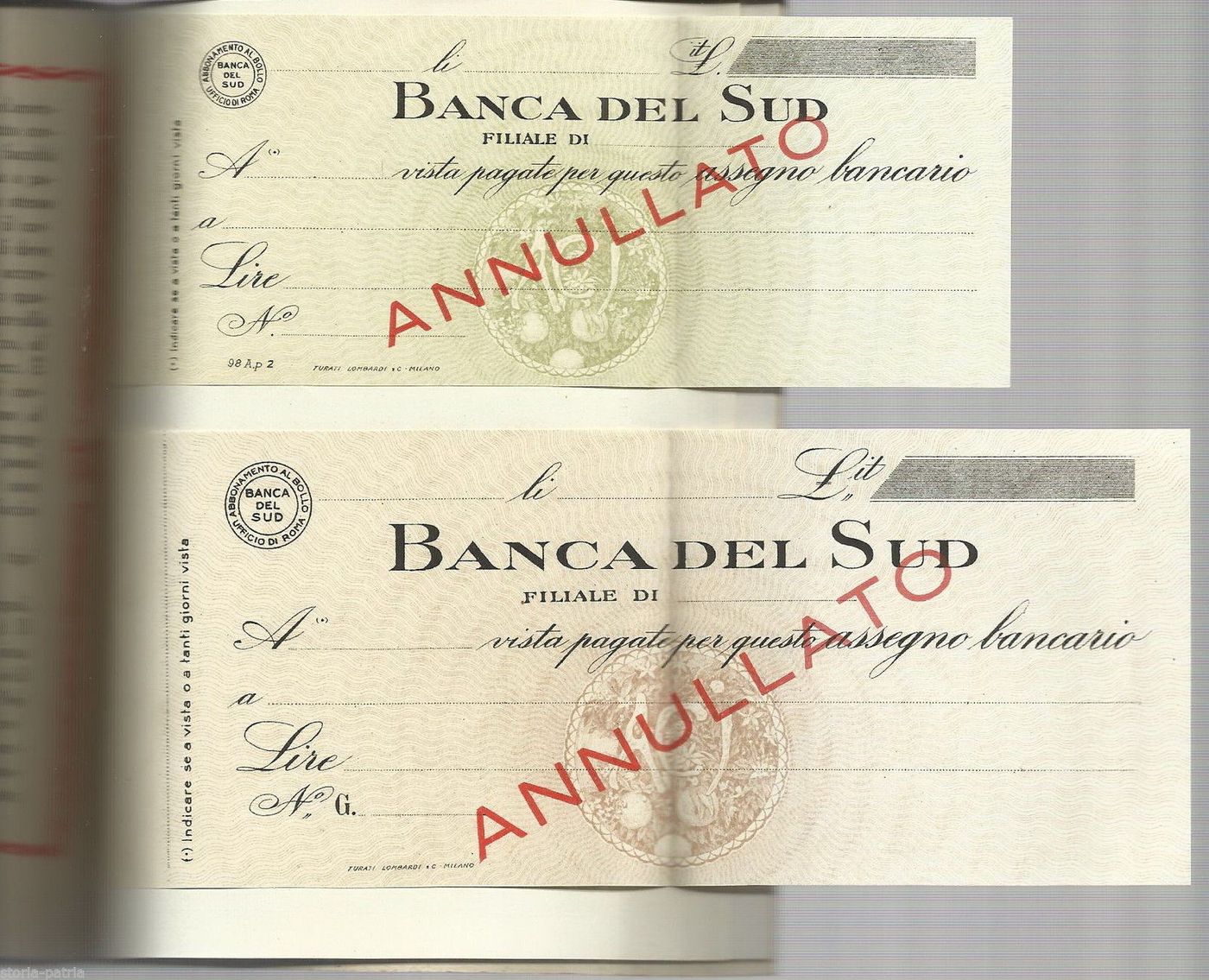 Banca Del Sud 1926: Pubblicazione Originale Con Calendario E Tavole