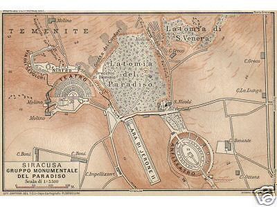Mappa Antica Del Gruppo Monumentale Del Paradiso A Siracusa, Vallardi   TCI