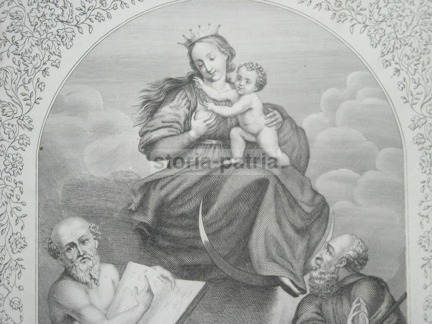 Incisione Madonna Delle Grazie, Principe Di Cassaro, Morghen, 1863
