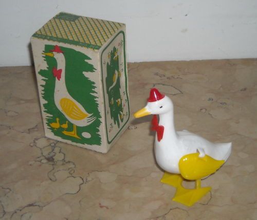 Giocattolo Vintage Anatra Con Uova Anni '50 Ditta Coma Milano