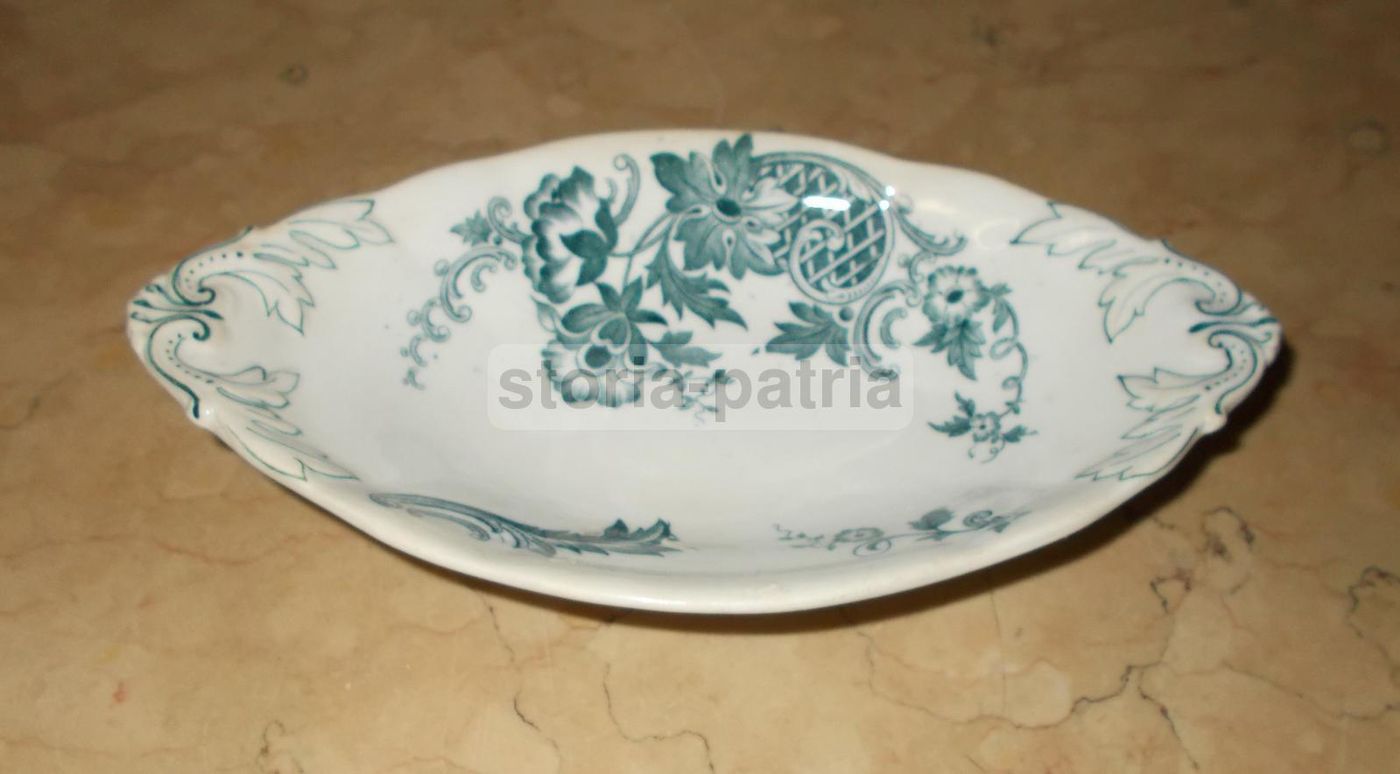 Soprammobile In Ceramica Richard, Modello Idea Con Decori Floreali, XIX Secolo