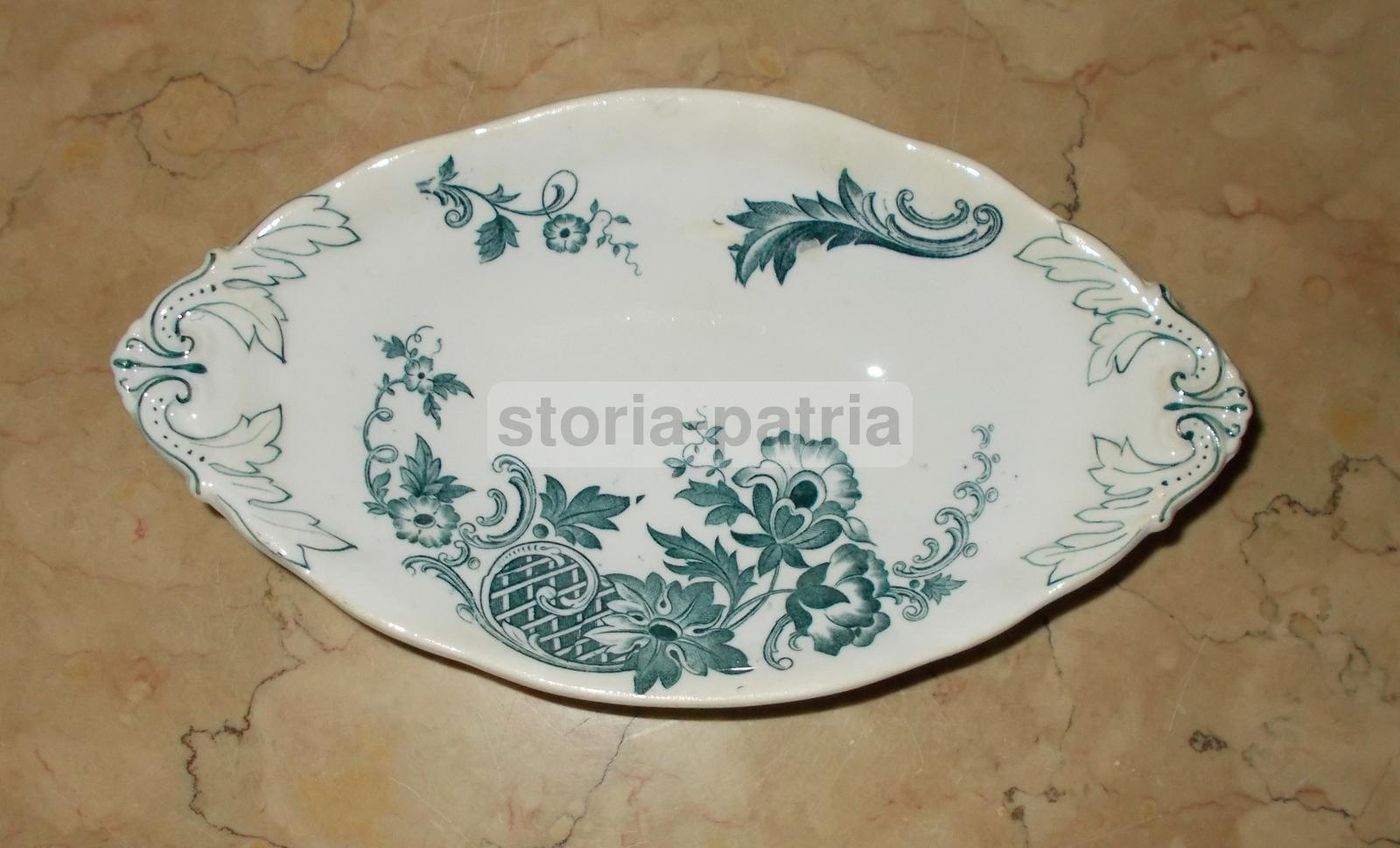 Soprammobile In Ceramica Richard, Modello Idea Con Decori Floreali, XIX Secolo