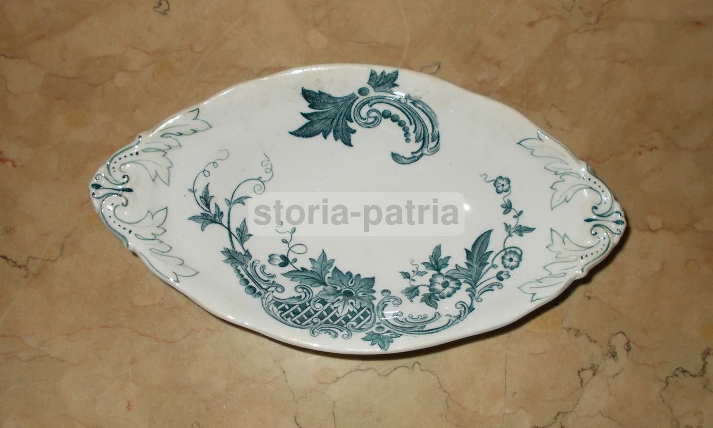 Soprammobile In Ceramica Società Richard Con Decori Floreali, Fine '800