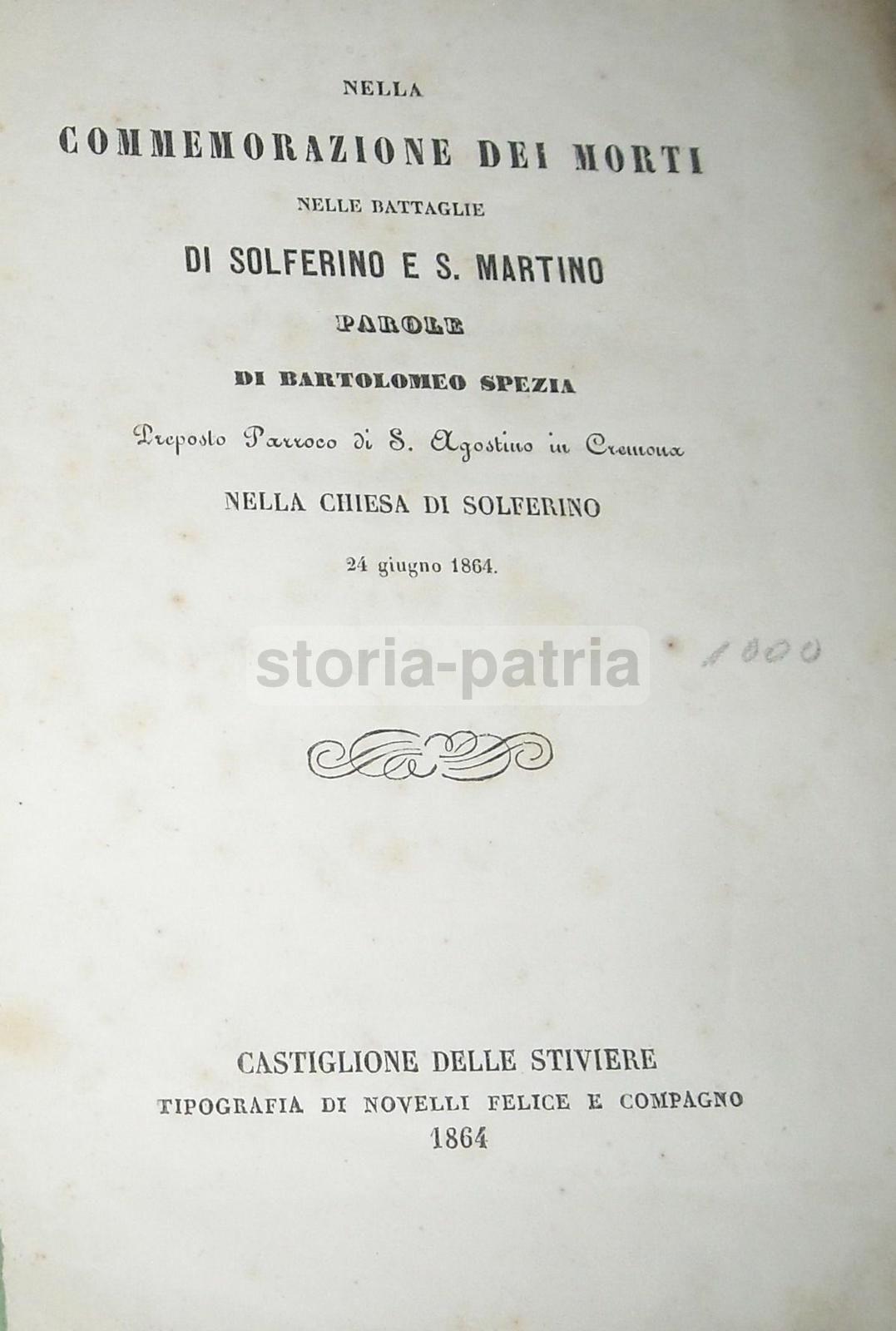 Spezia, Commemorazione Dei Morti Nelle Battaglie Di Solferino E San Martino (1864)