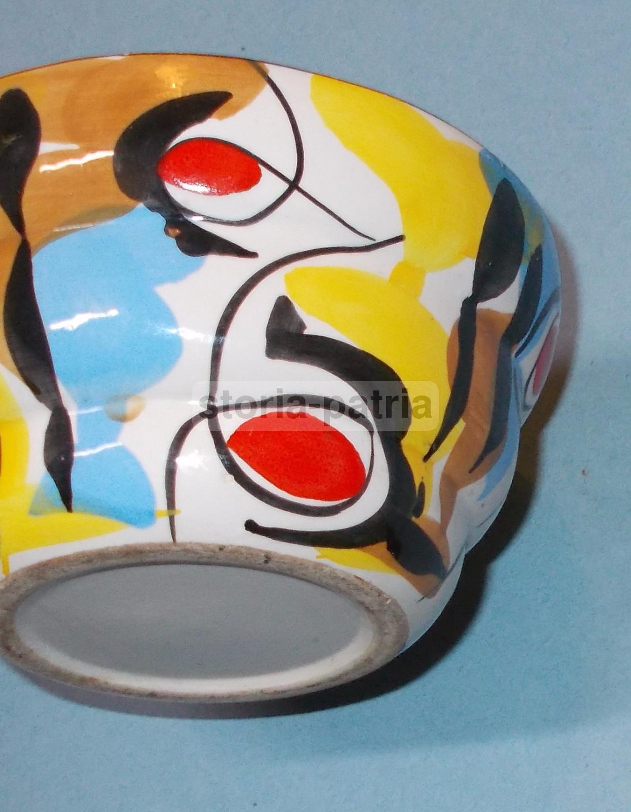 Piccolo Vaso Ciotola In Ceramica Decorata, Anni '50