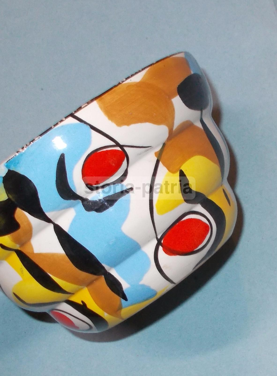Piccolo Vaso Ciotola In Ceramica Decorata, Anni '50