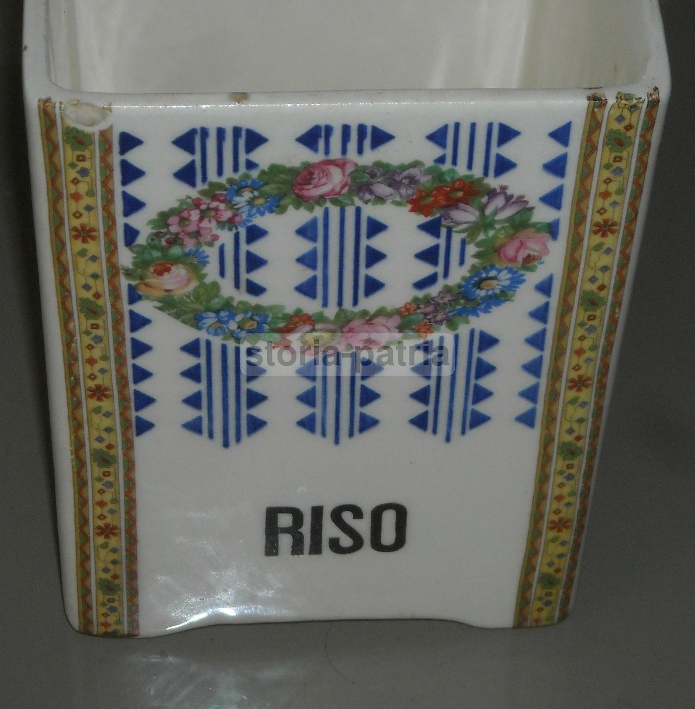 Contenitore Riso In Ceramica Ditmar Urbach Con Decorazioni Floreali Liberty
