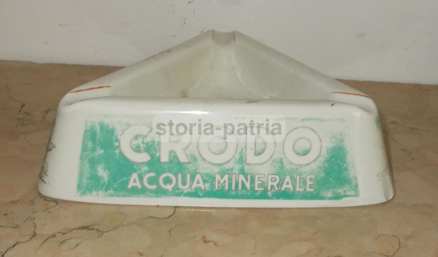 Portacenere Pubblicitario Crodo Acqua Minerale Porcellana Anni 50