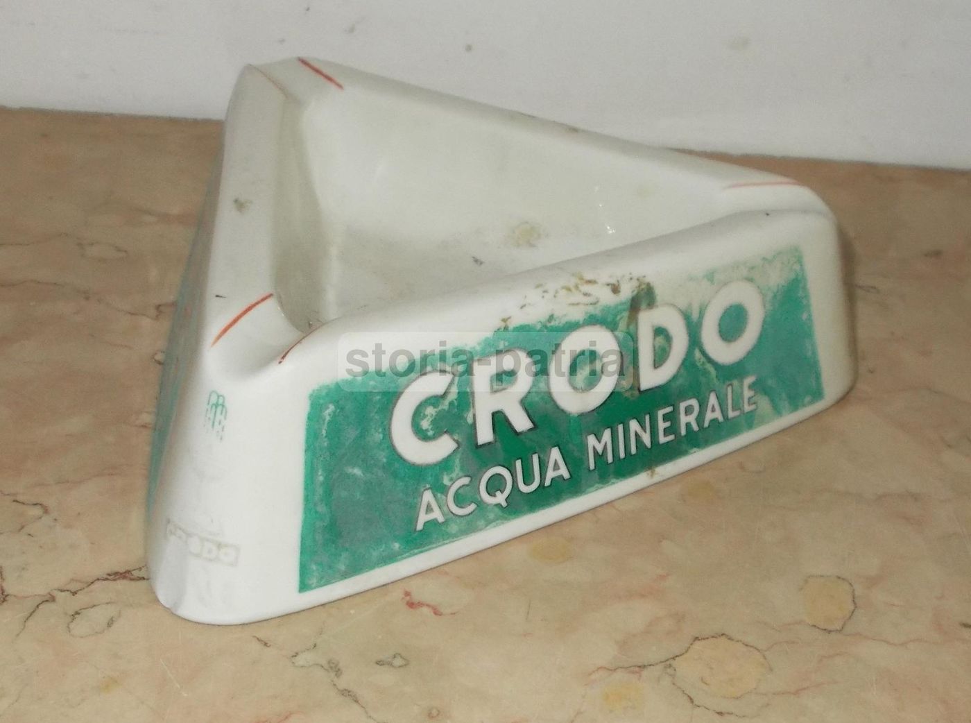 Portacenere Pubblicitario Crodo Acqua Minerale Porcellana Anni 50