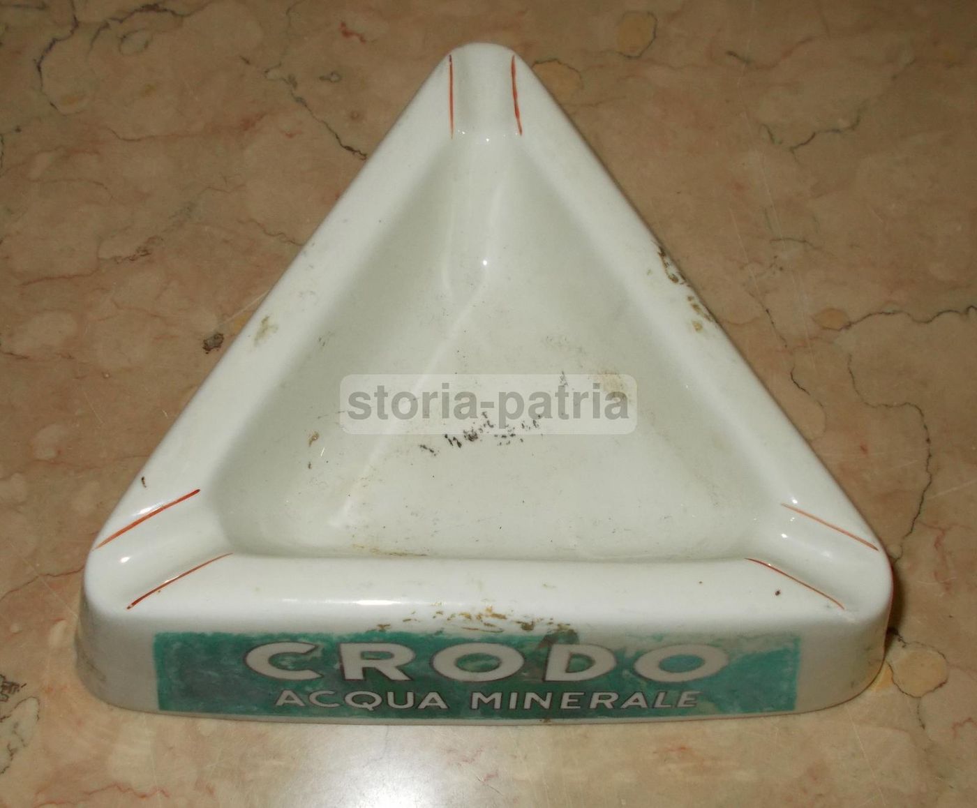 Portacenere Pubblicitario Crodo Acqua Minerale Porcellana Anni 50