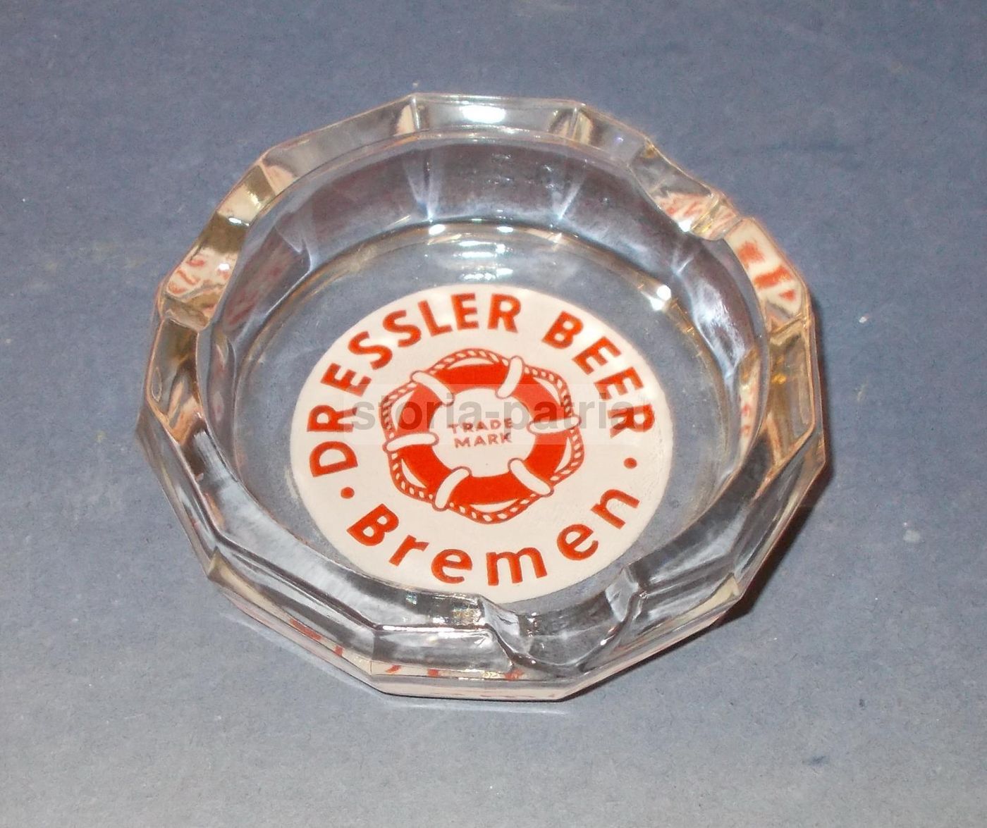 Posacenere Pubblicitario Birra Dressler Bremen Vintage In Vetro