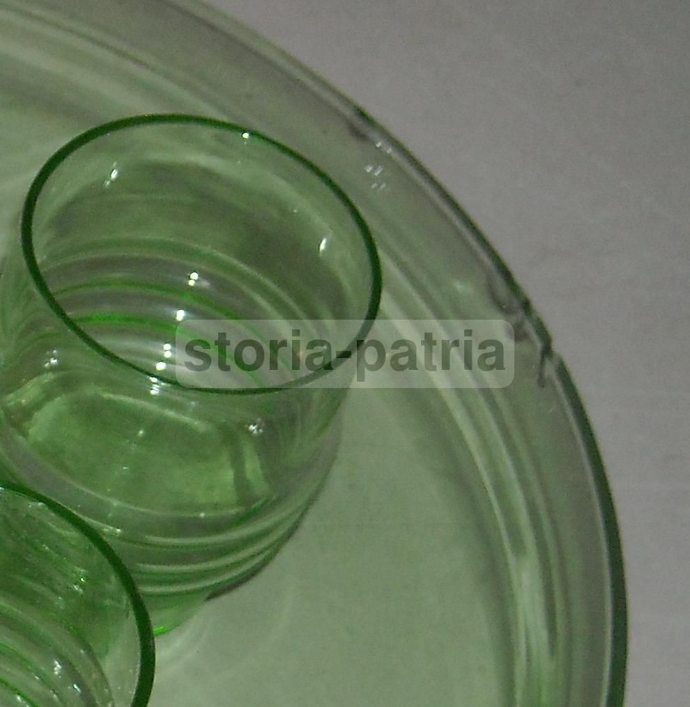 Servizio Da Liquore In Vetro Verde Anni '30 Murano Con Vassoio