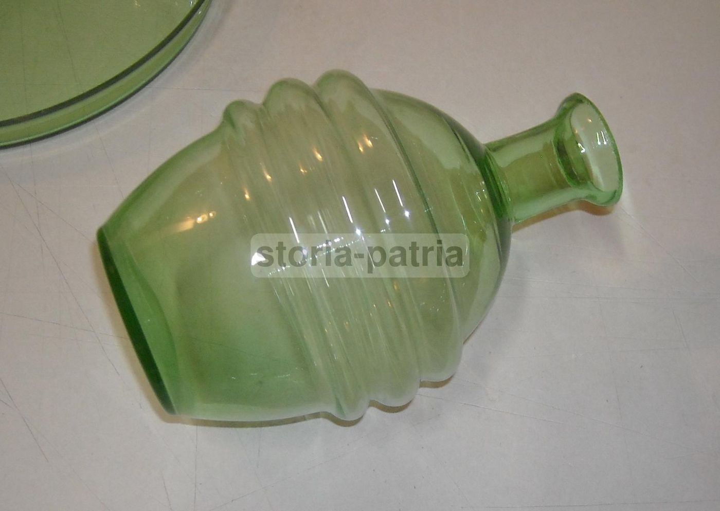 Servizio Da Liquore In Vetro Verde Anni '30 Murano Con Vassoio