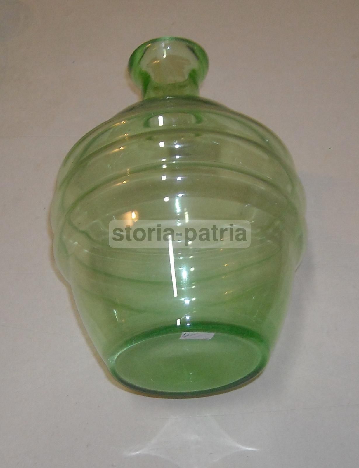 Servizio Da Liquore In Vetro Verde Anni '30 Murano Con Vassoio