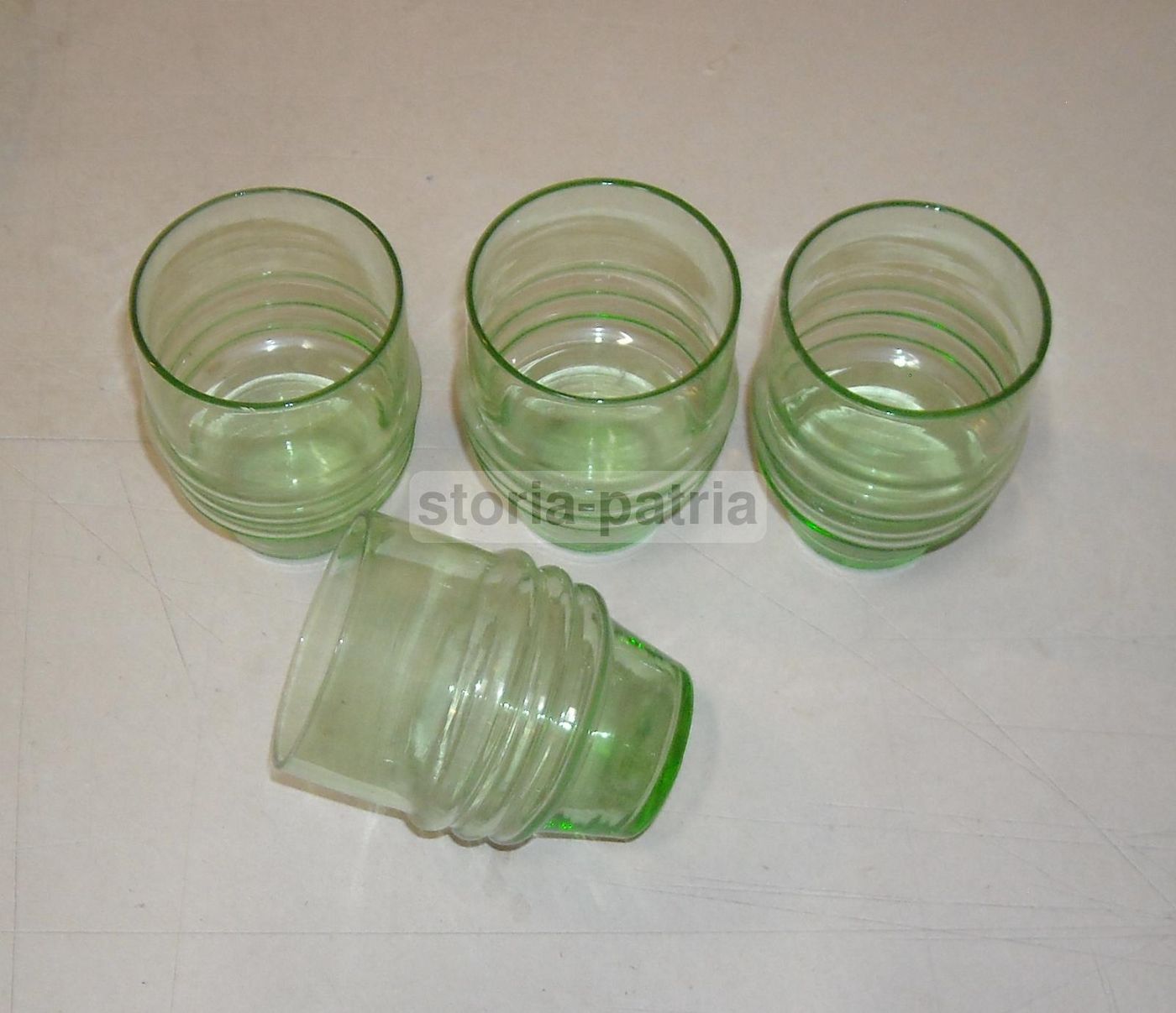 Servizio Da Liquore In Vetro Verde Anni '30 Murano Con Vassoio