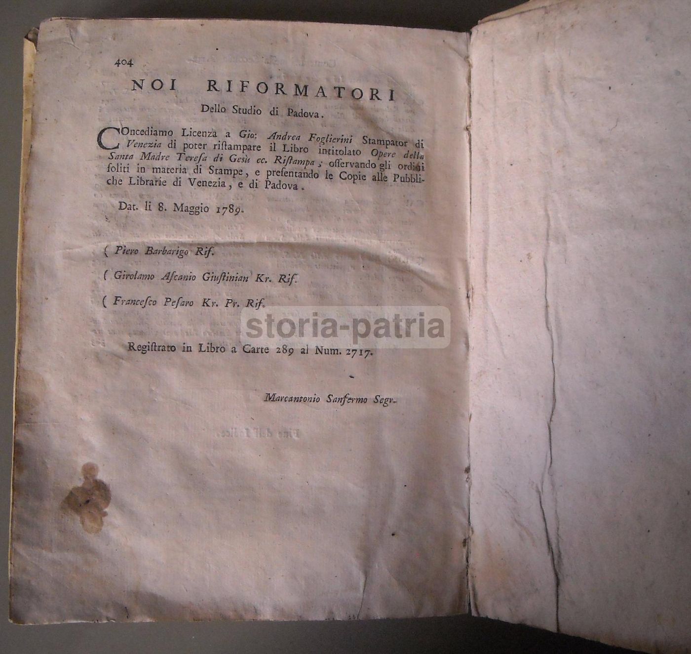 Vita Di Santa Teresa Di Gesù, Venezia 1789, Federico Di S. Antonio