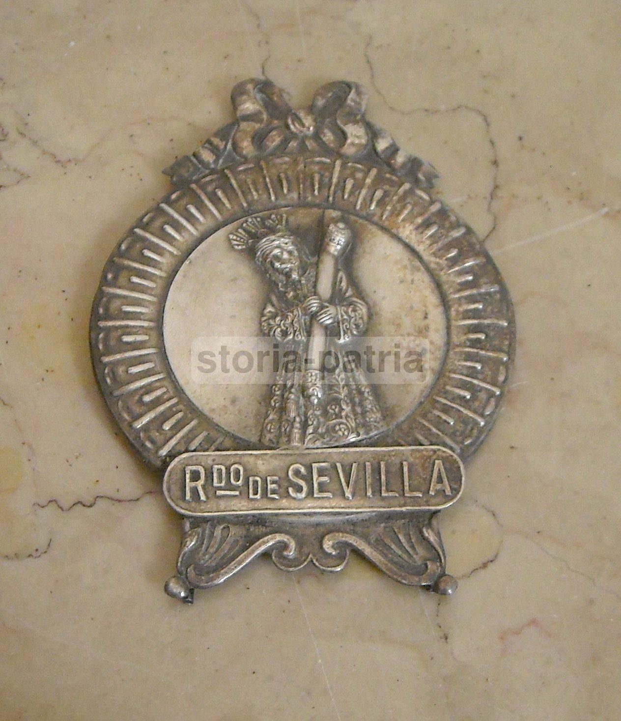 Miniatura Devozionale Antica Siviglia, Metallo Argentato, Fine XIX   Inizio XX Secolo