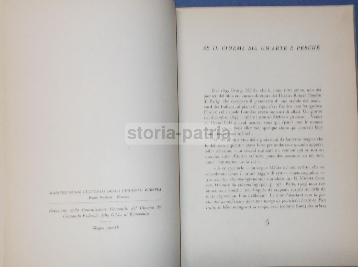 Se Il Cinema Sia Un'Arte, 1942. GIL Benevento, Méliès, Chiarini