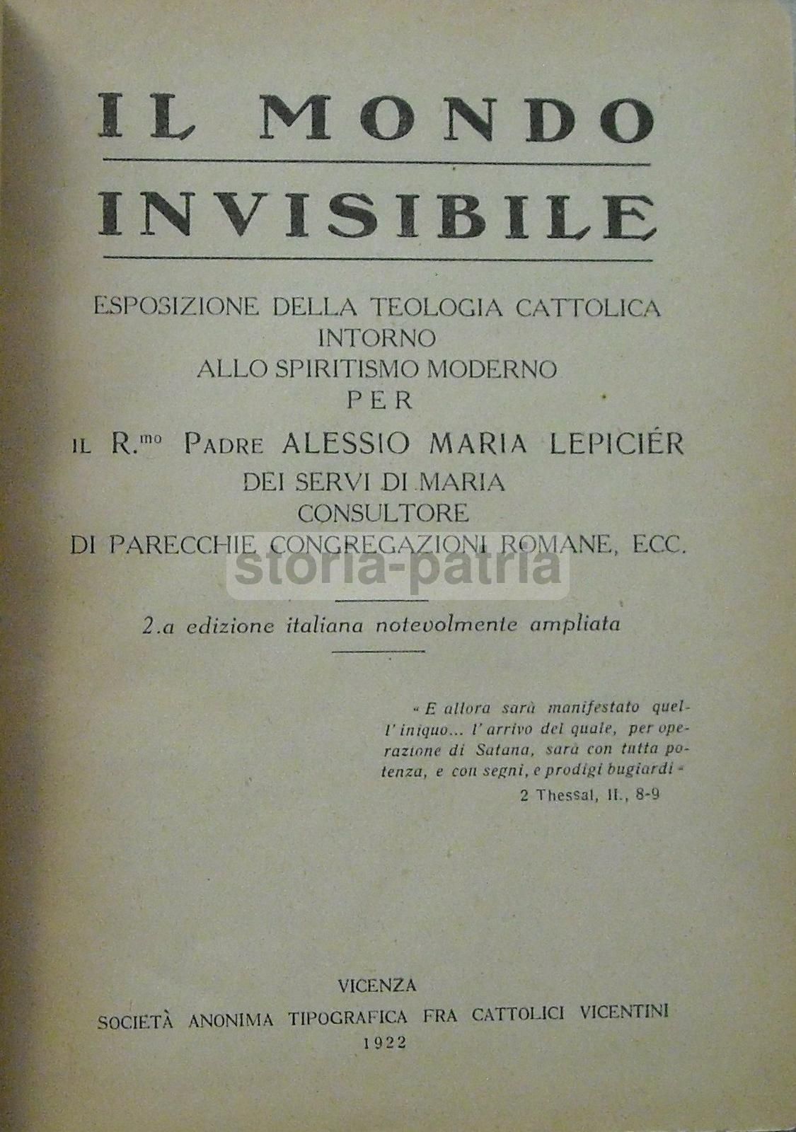 Il Mondo Invisibile Di Lepicier (1922)   Spiritismo, Magia, Telepatia