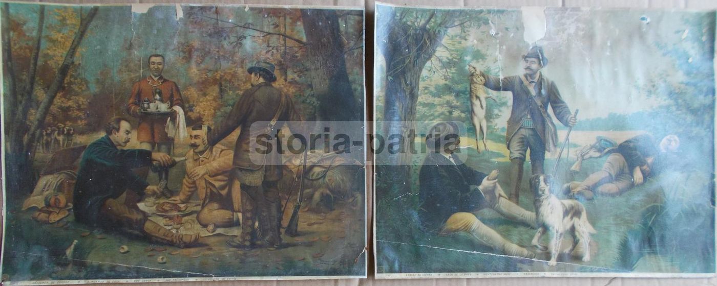 Coppia Di Stampe Antiche Sulla Caccia Ispirate Ad A. Sauvage