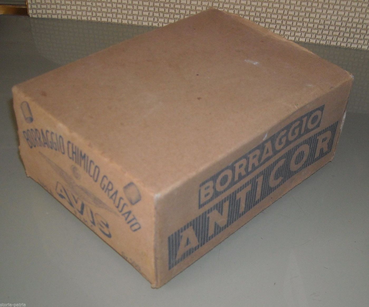 Scatola Borraggio Chimico Avis Antica Caccia Cartucce Anni '900