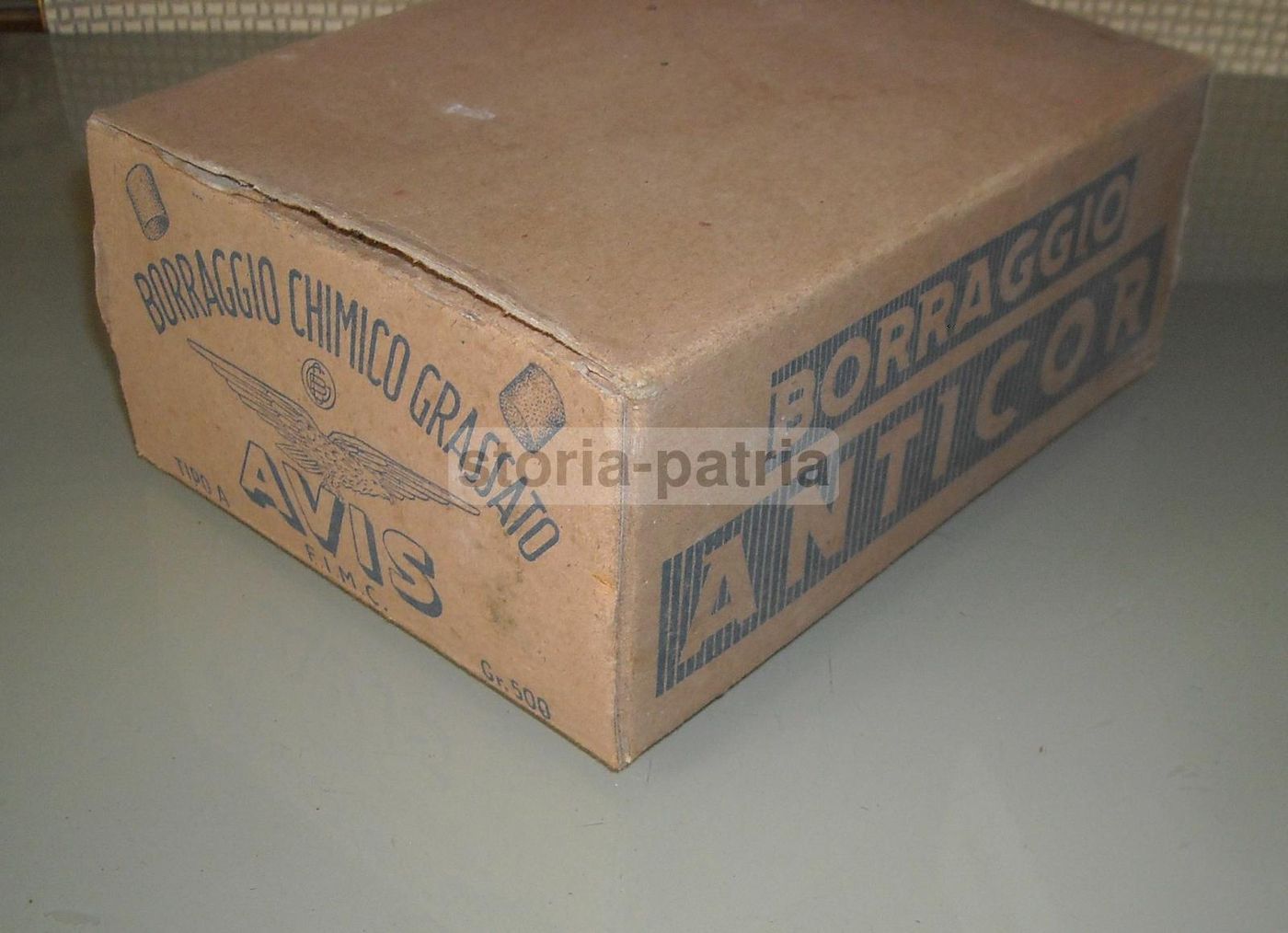 Scatola Borraggio Chimico Avis Antica Caccia Cartucce Anni '900