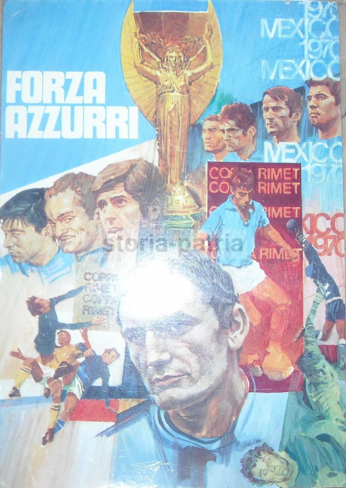 Cartolina Azzurri Coppa Rimet Messico 1970 Illustrata Uggeri