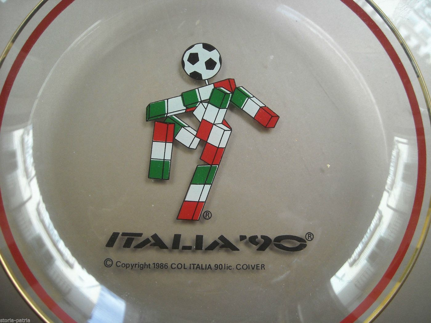 Piatto In Vetro Mascotte Ciao Italia '90 FIFA