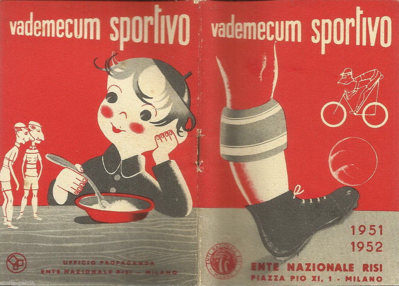 Vademecum Sportivo 1951 1952: Calcio, Ciclismo E Propaganda Ente Risi