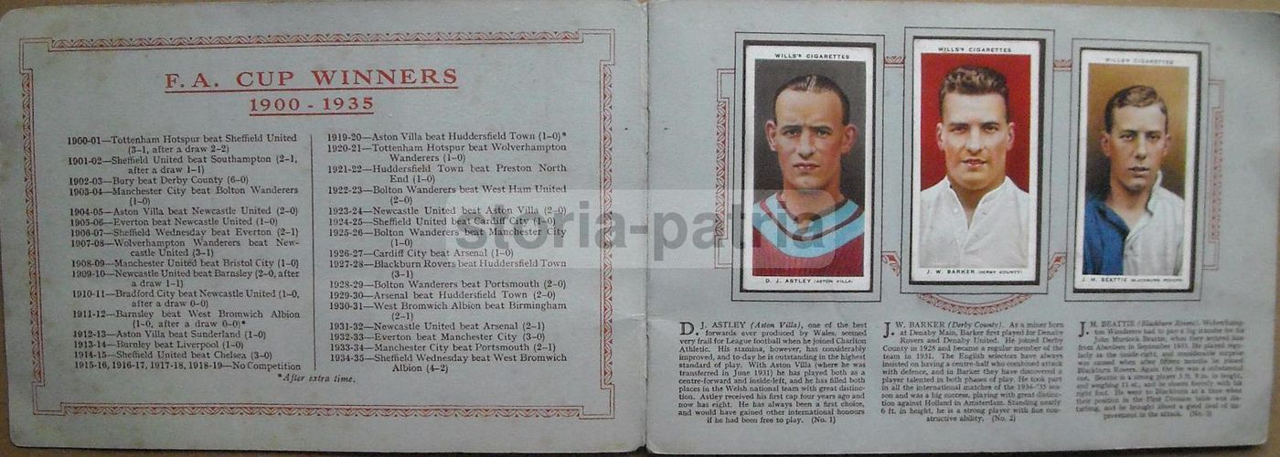 Album Figurine Calciatori Inglesi 1935 1936 Wills Cigarettes