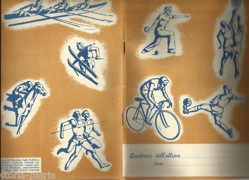 Quaderno Sportivo Epoca Anni '30 Ministero Della Pubblica Istruzione