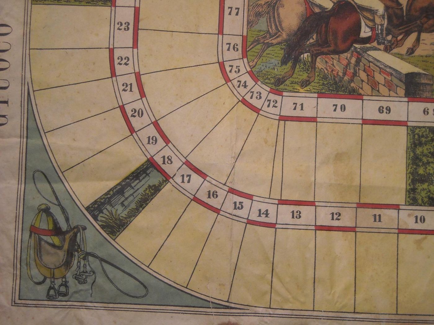 Stampa Antica Gioco Corse Cavalli Ippodromo Fantini Anni '20 '40