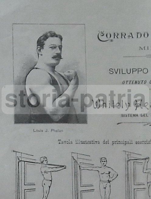 Pubblicità Whitely Health Exerciser Sistema Phelan Milano 1920