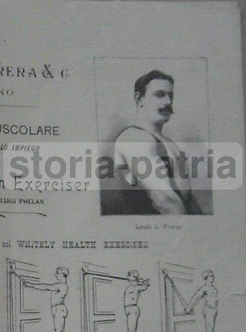 Pubblicità Whitely Health Exerciser Sistema Phelan Milano 1920