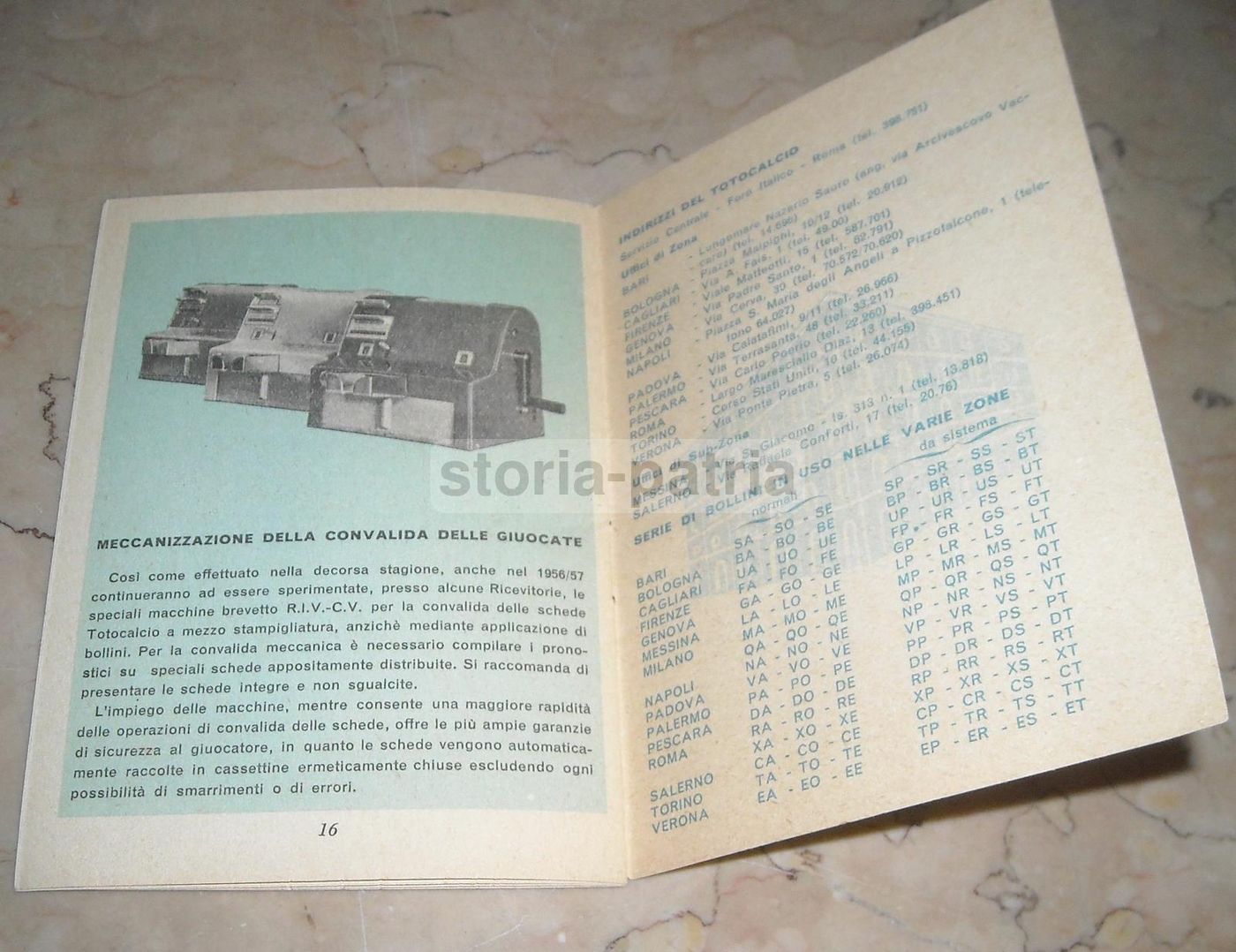 Totocalcio 1956 Schedina Decennale Gros Monti Copertina Savelli
