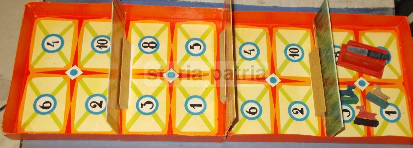 Gioco d'Epoca Salto Della Siepe Illustrato Da Galbiati Con Cavallini In Legno, Anni '30 '50