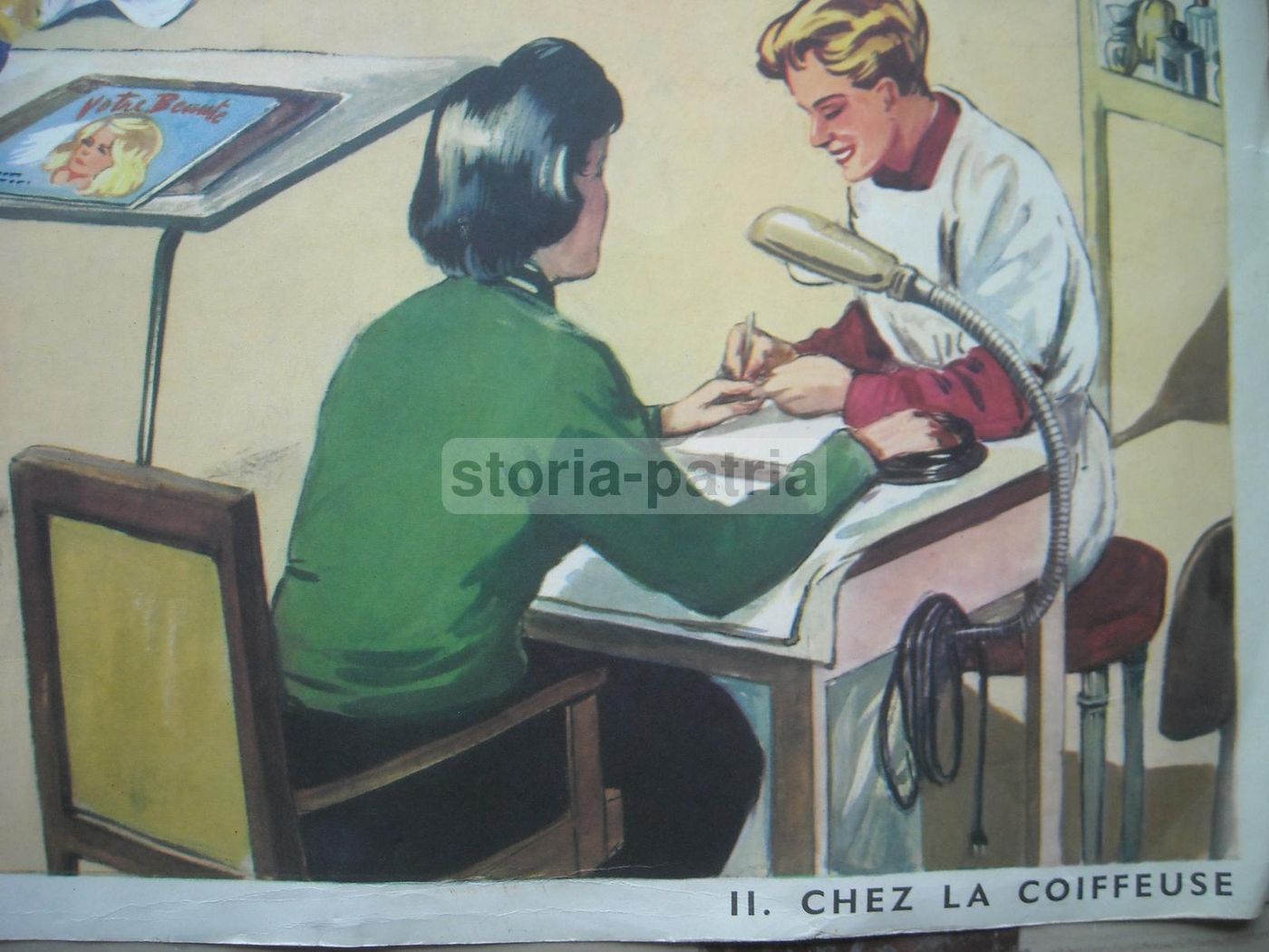 Stampa Vintage Piscina E Parrucchiere Anni '50 Rossignol