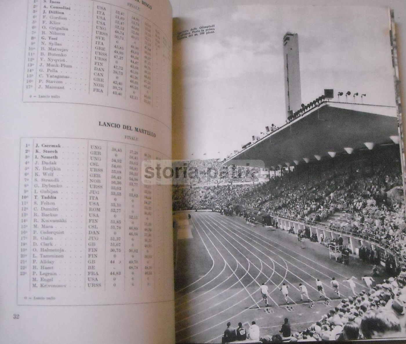 L'Italia Alla XV Olimpiade Helsinki Oslo 1952 CONI Illustrato
