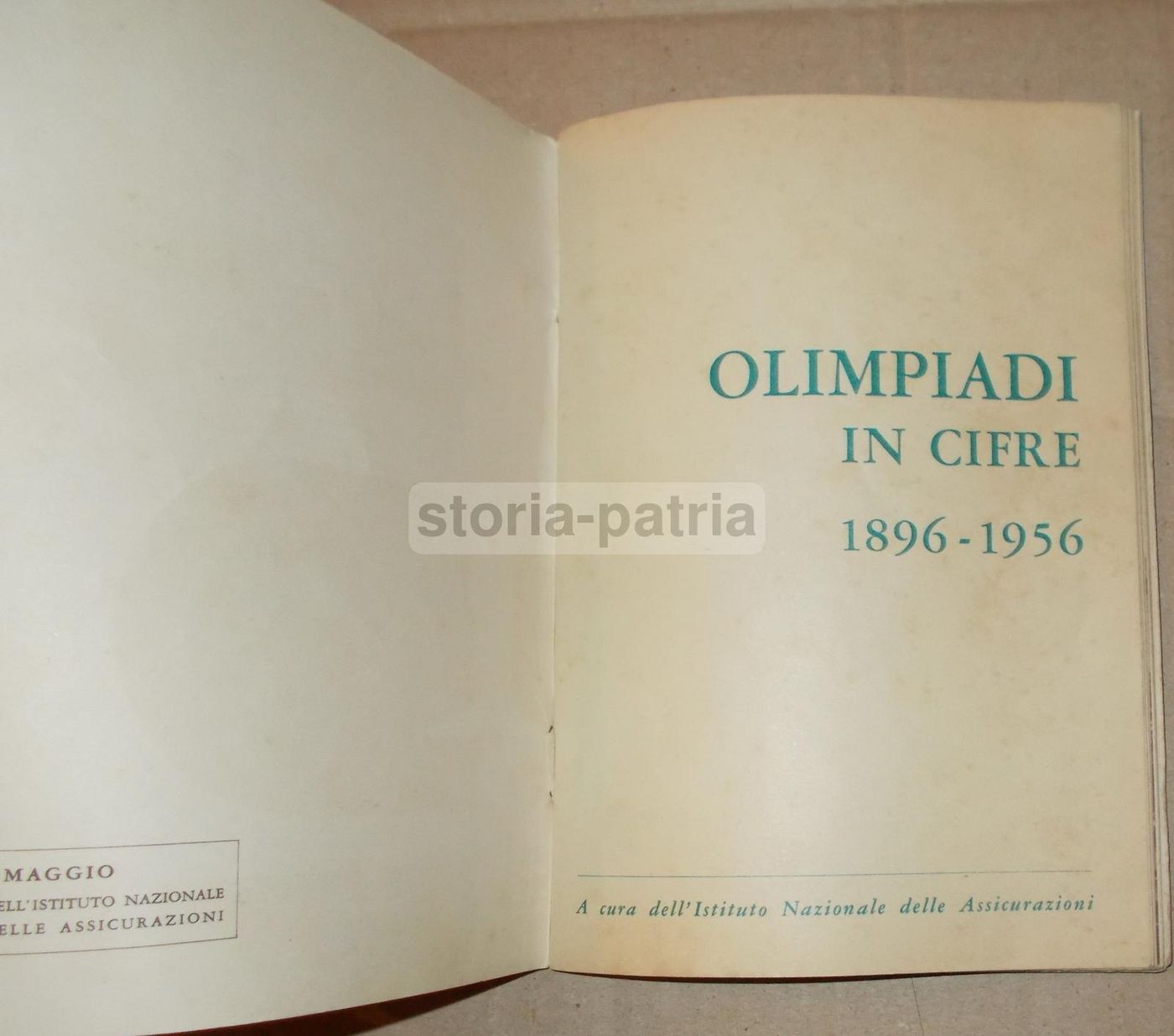 Olimpiadi In Cifre 1896 1956 INA Assicurazioni Pizzi 1960 Roma