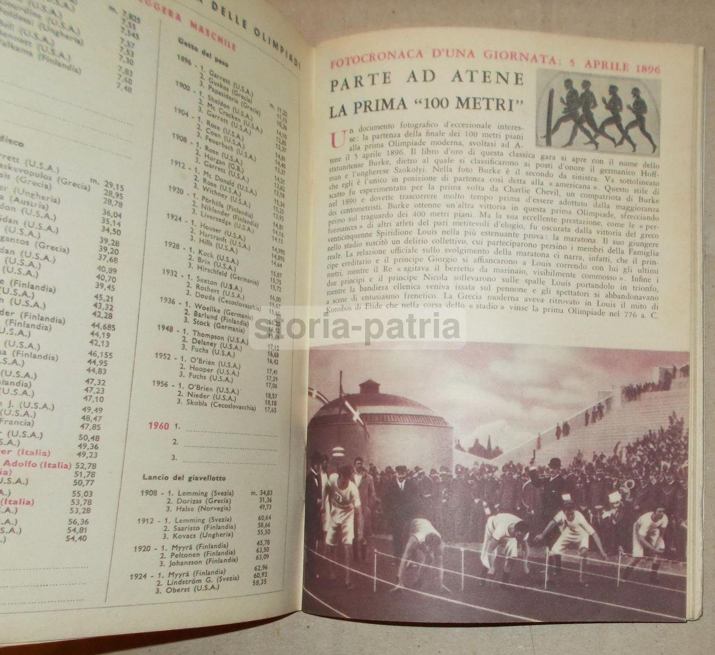 Olimpiadi In Cifre 1896 1956 INA Assicurazioni Pizzi 1960 Roma