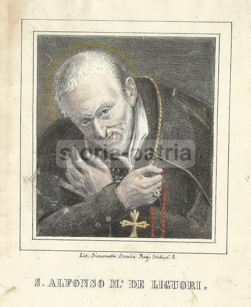 Sant'Alfonso Maria De' Liguori: Antica Litografia Napoletana Di Simonetti, XIX Secolo