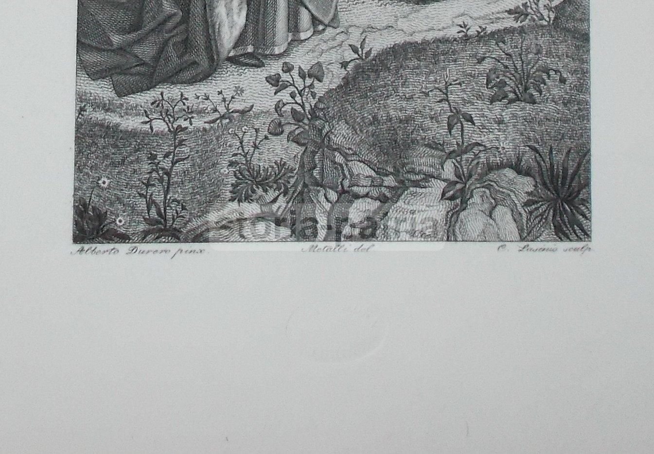 Incisione Antica Della Visita A Santa Elisabetta Di Carlo Lasinio Da Dürer, Torino