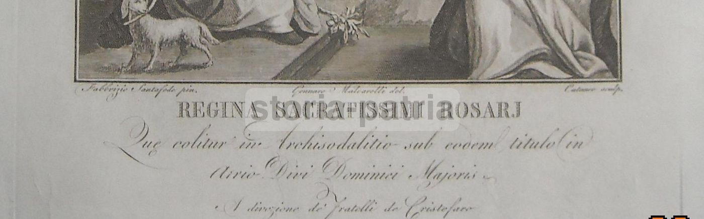 Stampa Della Madonna Del Rosario, Gennaro Maldarelli E Cataneo, XIX Secolo