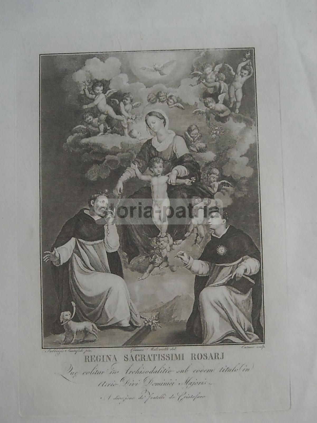 Stampa Della Madonna Del Rosario, Gennaro Maldarelli E Cataneo, XIX Secolo