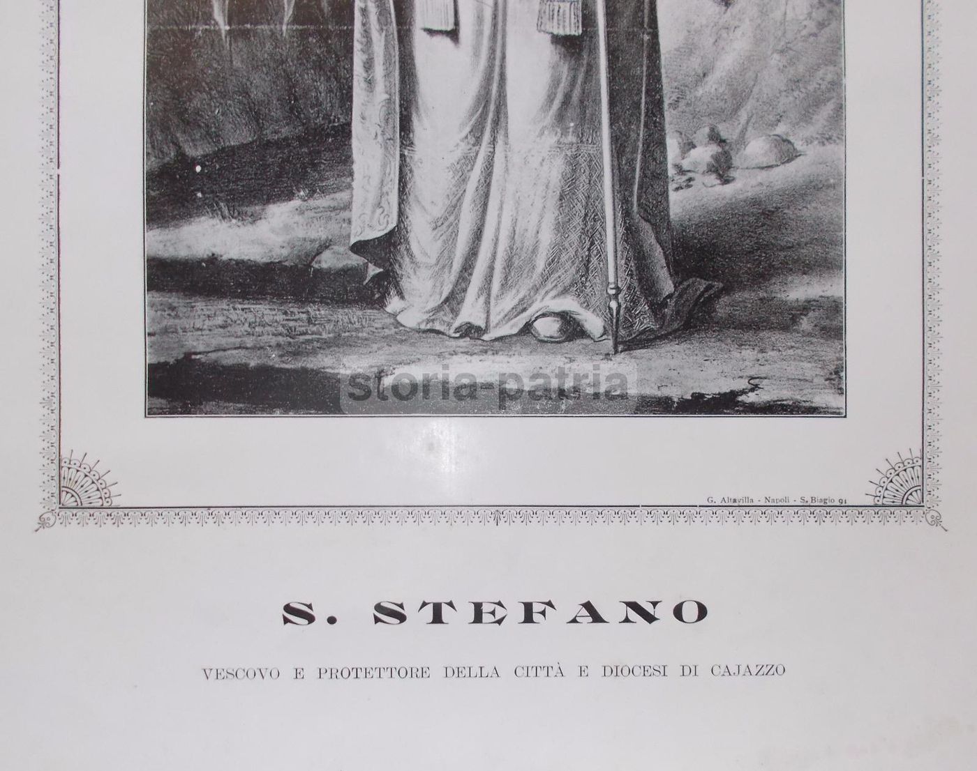 Stampa Devozionale Santo Stefano Vescovo Cajazzo, Stamperia Altavilla