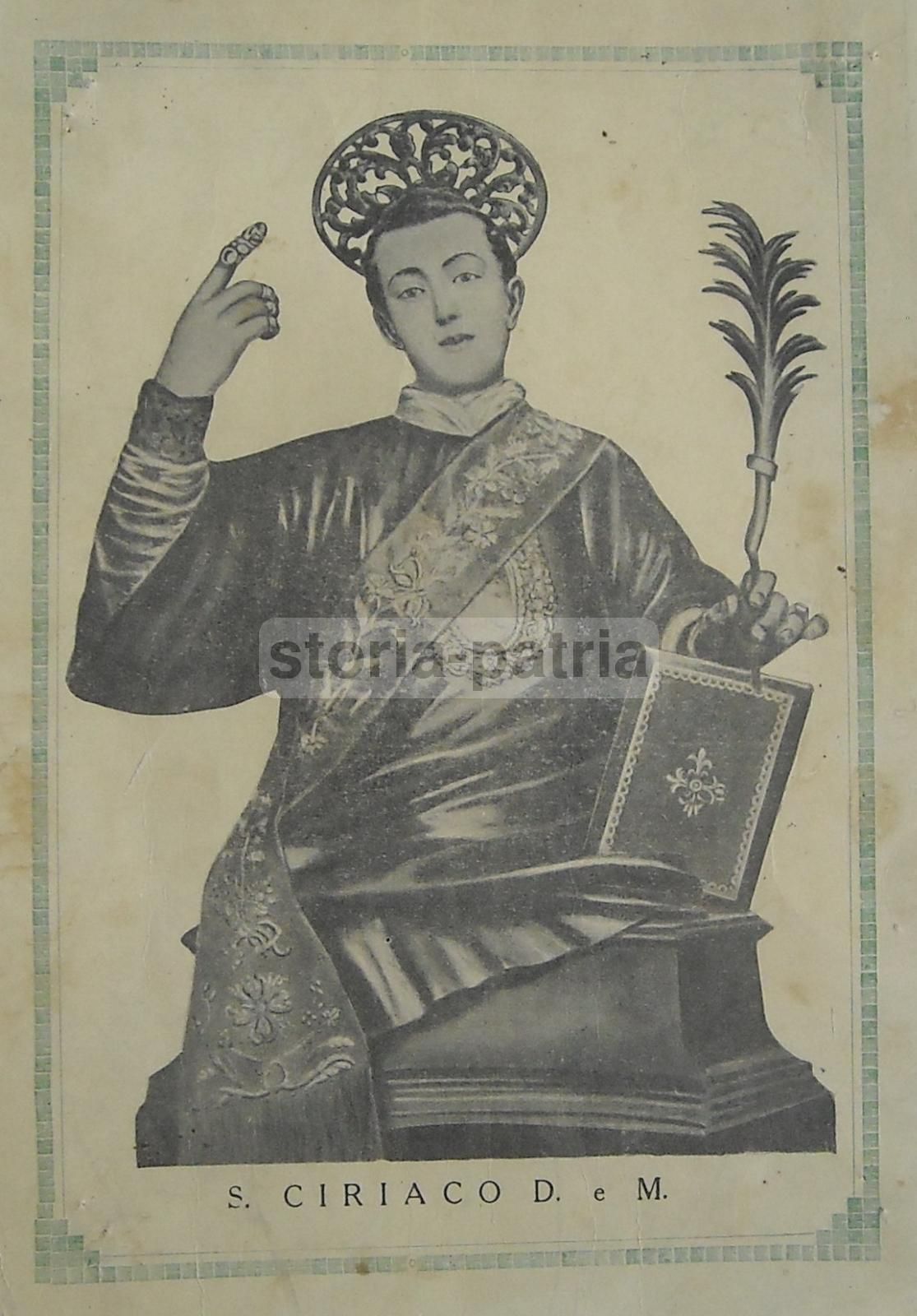Stampa Devozionale San Ciriaco Martire Iconografia Scultorea