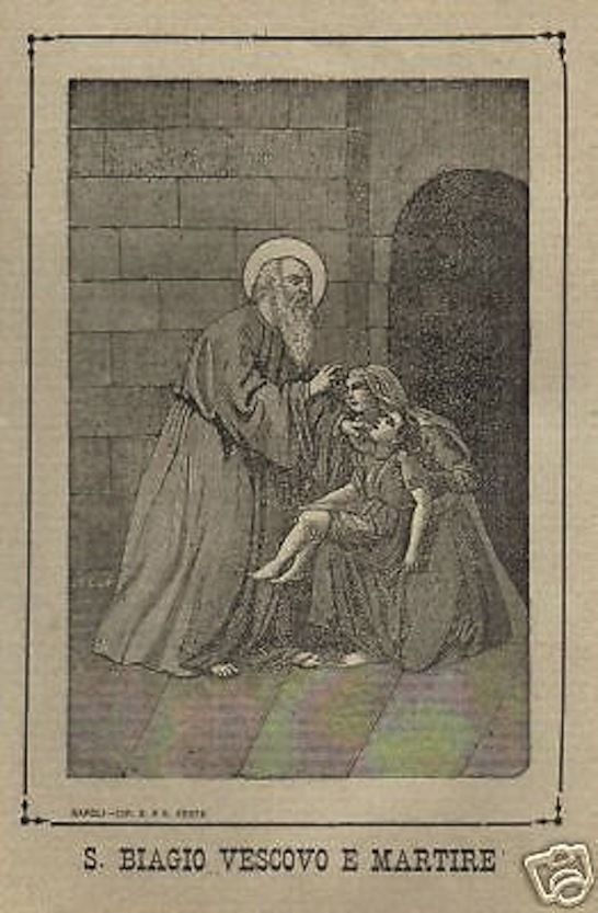 Stampa Xilografica San Biagio Vescovo E Martire, Napoli