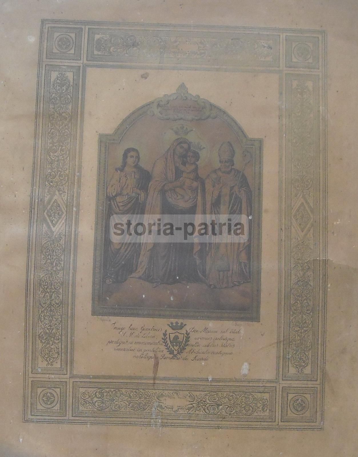 Madonna Della Libera, Famiglia Sicardo, Castellammare Di Stabia. Litografia Antica.