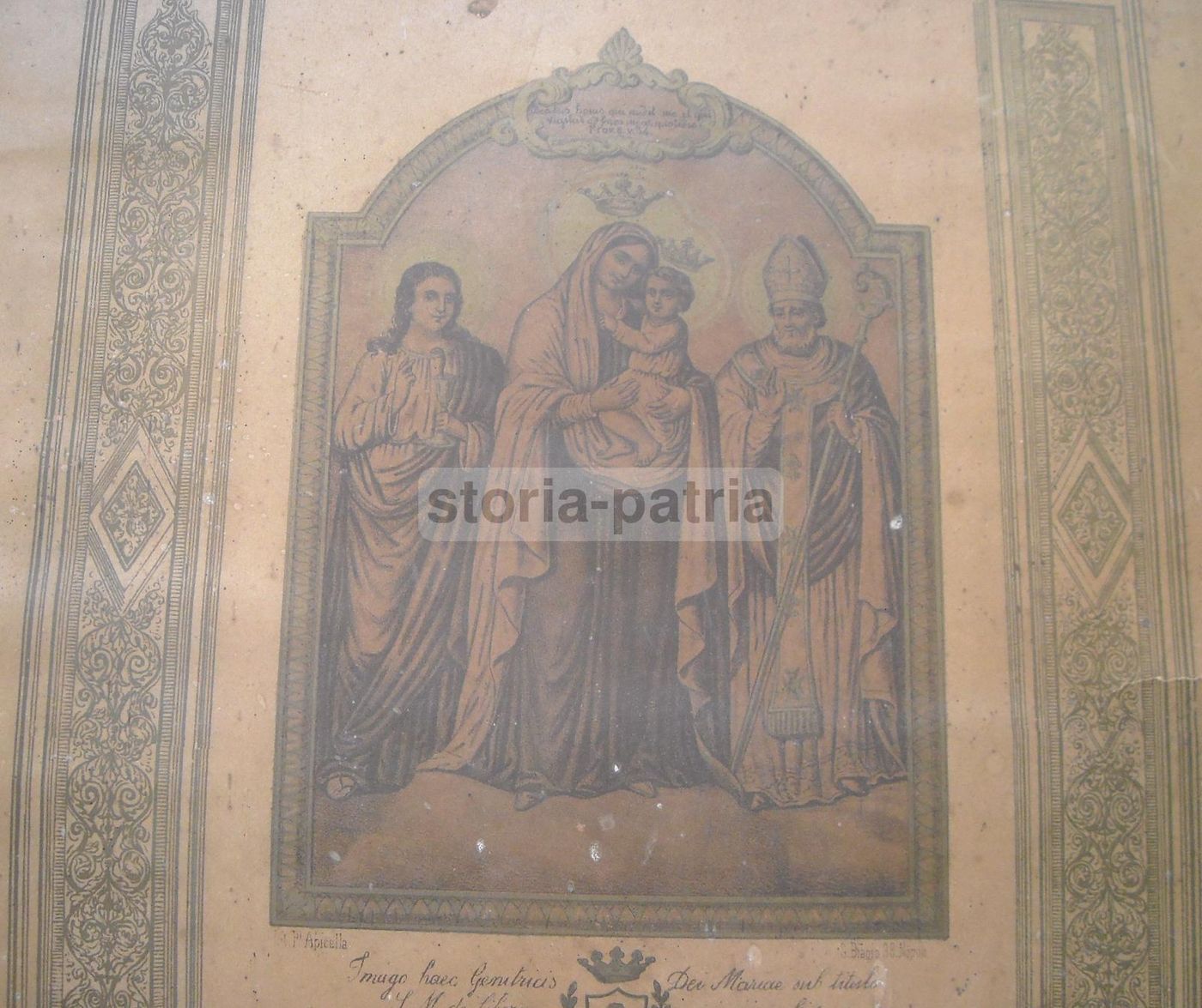 Madonna Della Libera, Famiglia Sicardo, Castellammare Di Stabia. Litografia Antica.